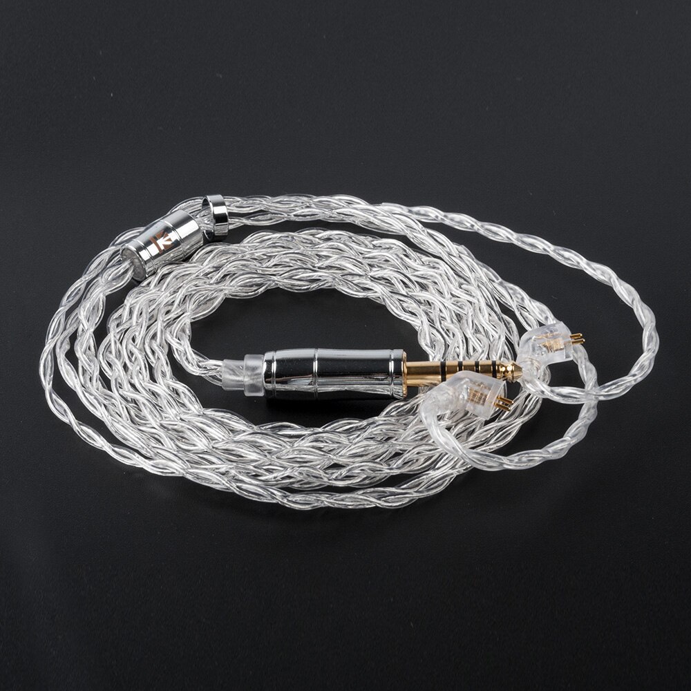 KBEAR Limpid 4 Core 4N 99.99% Purity Silver Earphone Cable with 2Pin/QDC/MMCX/TFZ Connector for KZ ZSX ZS10 PRO ZSN BLON BL03: TFZ 4.4mm