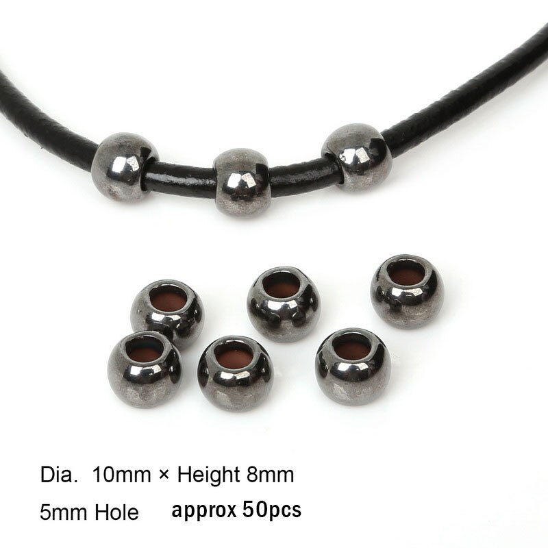30-200 sztuk złota/rod/Gun metalowe plastikowe CCB Big Hole Spacer Looose koraliki do tworzenia biżuterii Dia 4mm,6mm,8mm,10mm,12mm: 10mm gun metal