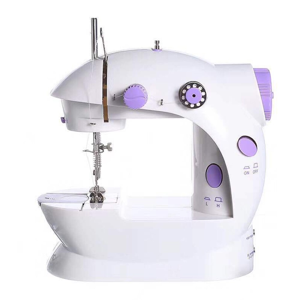 Electric Mini Sewing Machine With Light 2 Sppeds Portable Household Tailor Handheld Machine Home Tread Rewind Sewing Stitch Set