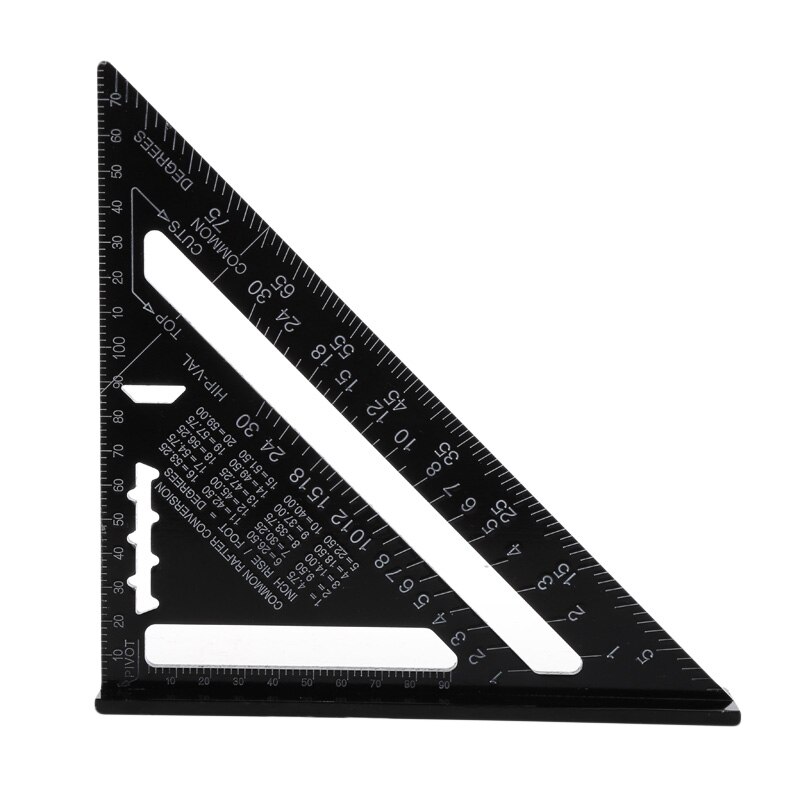 7 Inch Metric Aluminum Alloy Triangle Angle Square Ruler for Woodworking Speed Square Angle Protractor Measuring Tools