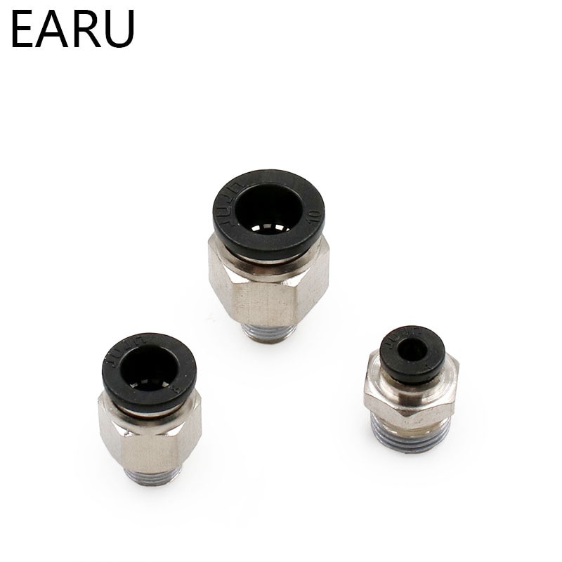 1/8'' 1/4'' 3/8'' 1/2'' Male-4 6 8 10 12mm Straight Push in Fitting Pneumatic Push to Connect Air Adapter Plug Socket Connector
