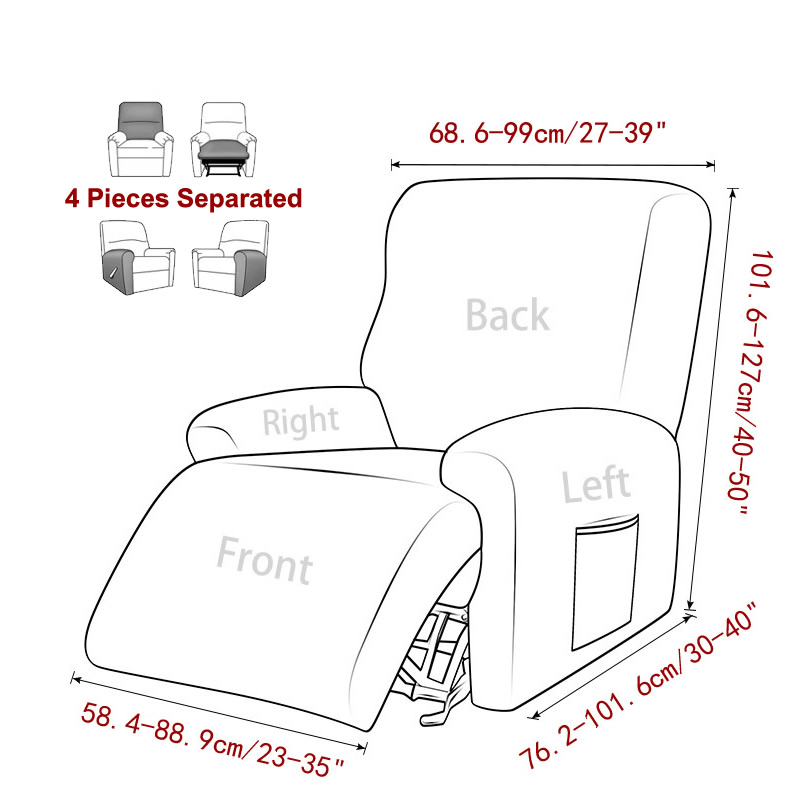 Suede Recliner Sofa Cover All-inclusive Massage Deck Lazy Boy Chair Covers Lounge Single Seat Couch Slipcover Armchair Cover