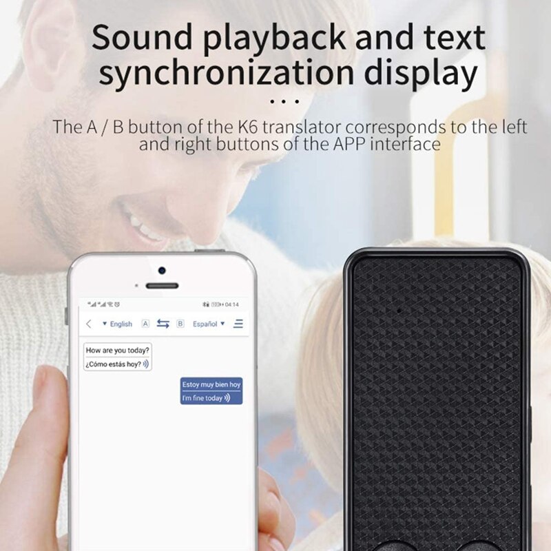 K6 tradutor portátil negligente tradutor de voz instantânea em tempo real para reuniões de negócios aprendendo viagens