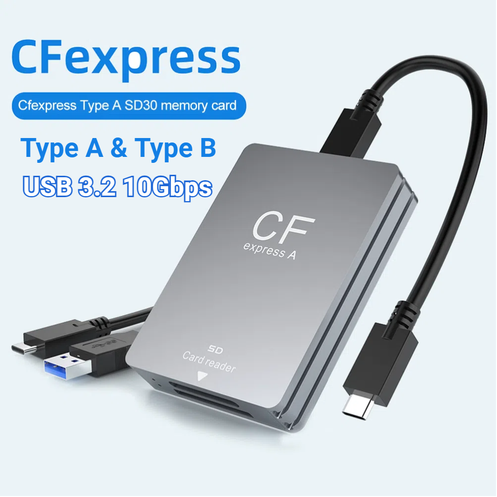 2-in-1 CFexpress Type A & SD-kaartlezer Geheugenkaartlezer Ondersteuning voor Android/Windows/Bos Draagbare CF Express-lezer voor SLR