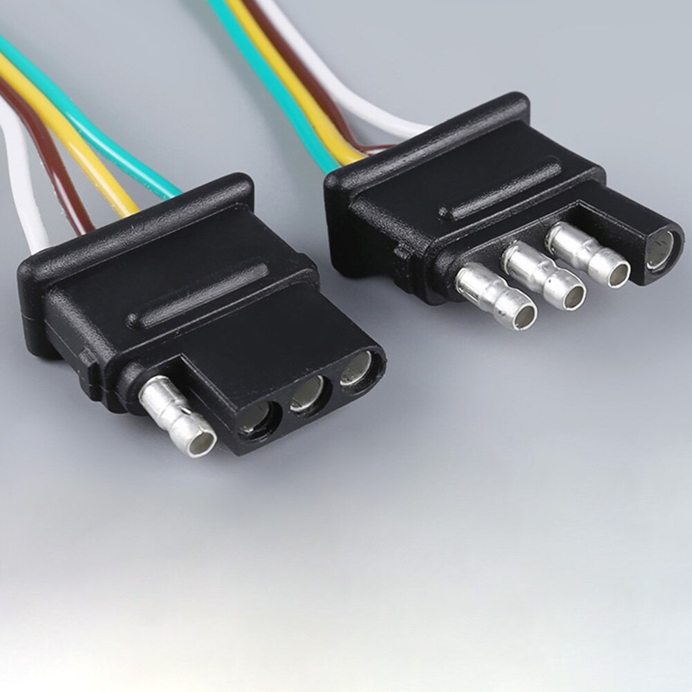 Trailer Light Wiring Harness add 4-Pin Plug 4 Way Flat Adapter Wire Connector 12V Socket Adapters Plugs Accessories