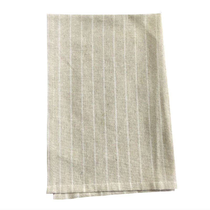 2 st/set linne kökshanddukar 40*60cm minimalistiska icke-tryckta servetter bomull släta ränder bordstabletter