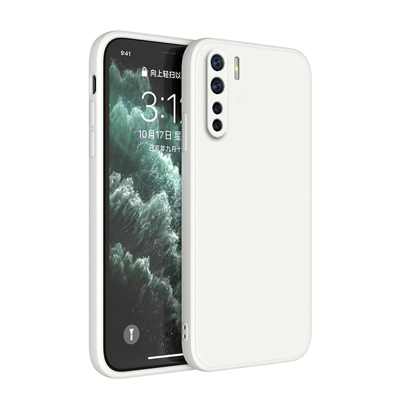 Coque souple originale pour OPPO A91, Protection de caméra, Carcasa carrée en Silicone liquide, luxe, , classique, Funda: Kaki