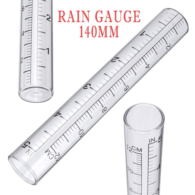 5 pouces capacité verre pluviomètre Tube de remplacement extérieur maison jardin Yard clair 140mm pluviomètre outil