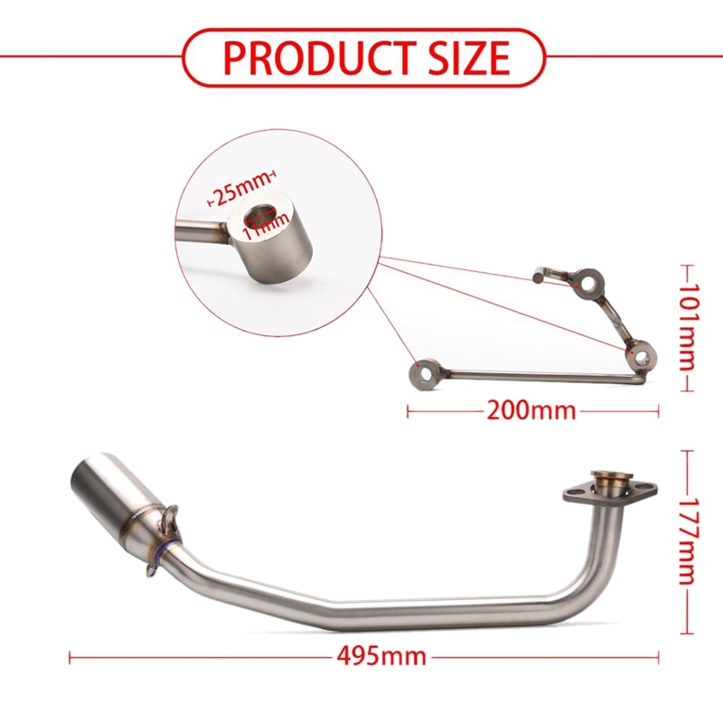 Pcx150 Pcx125 Muffler Exhaust Pipe System Motorcycle Without Muffler Mid Pipe Connect Tube for Honda PCX 125 PCX 150 10-19