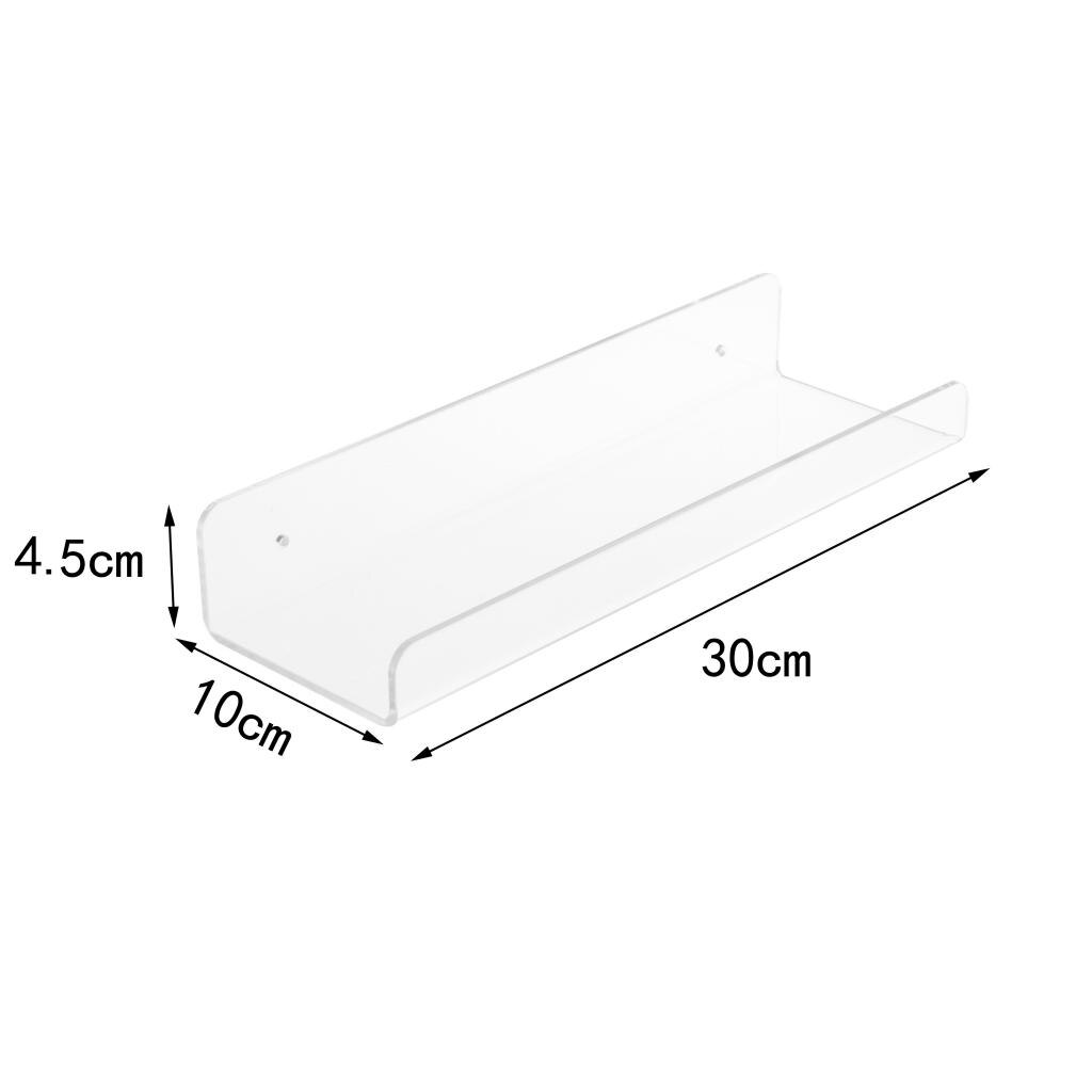 Transparent Acrylic Wall Shelf transparent wall-mounted shelf for bathroom, kitchen, living room or office storage and display