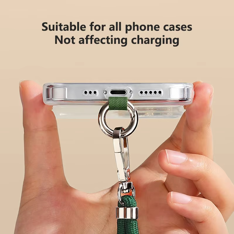 Universele crossbody telefoonkoord met clip, verstelbare lange nekband, anti-verlies hangkoord voor mobiele telefoon, reizen, werk, dagelijks gebruik