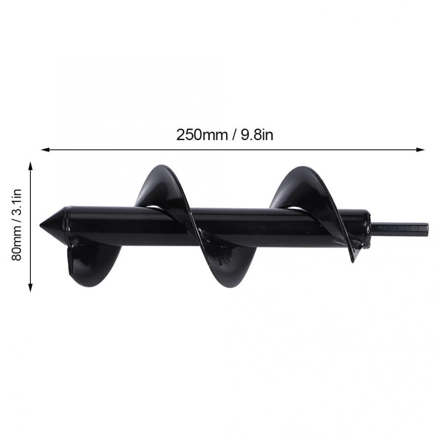 Garden Auger Bit Manganese Steel Garden Planter Auger Drill Bit Buried Planting Digging Hole Tool Digging Hole Drill Bit: 80x250mm