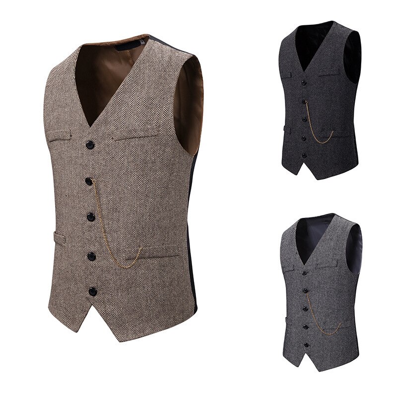 Miamoom Heren Mouwloos Pak Vest Smart Casual Enkele Breasted Vest Voor Mannen Pak Vest