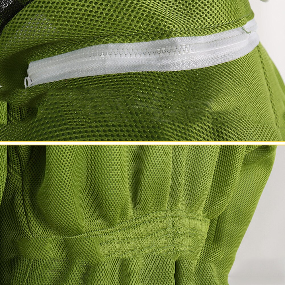 Novo profissional ventilado abelha apicultura de corpo inteiro mantendo terno com luvas de couro cor verde