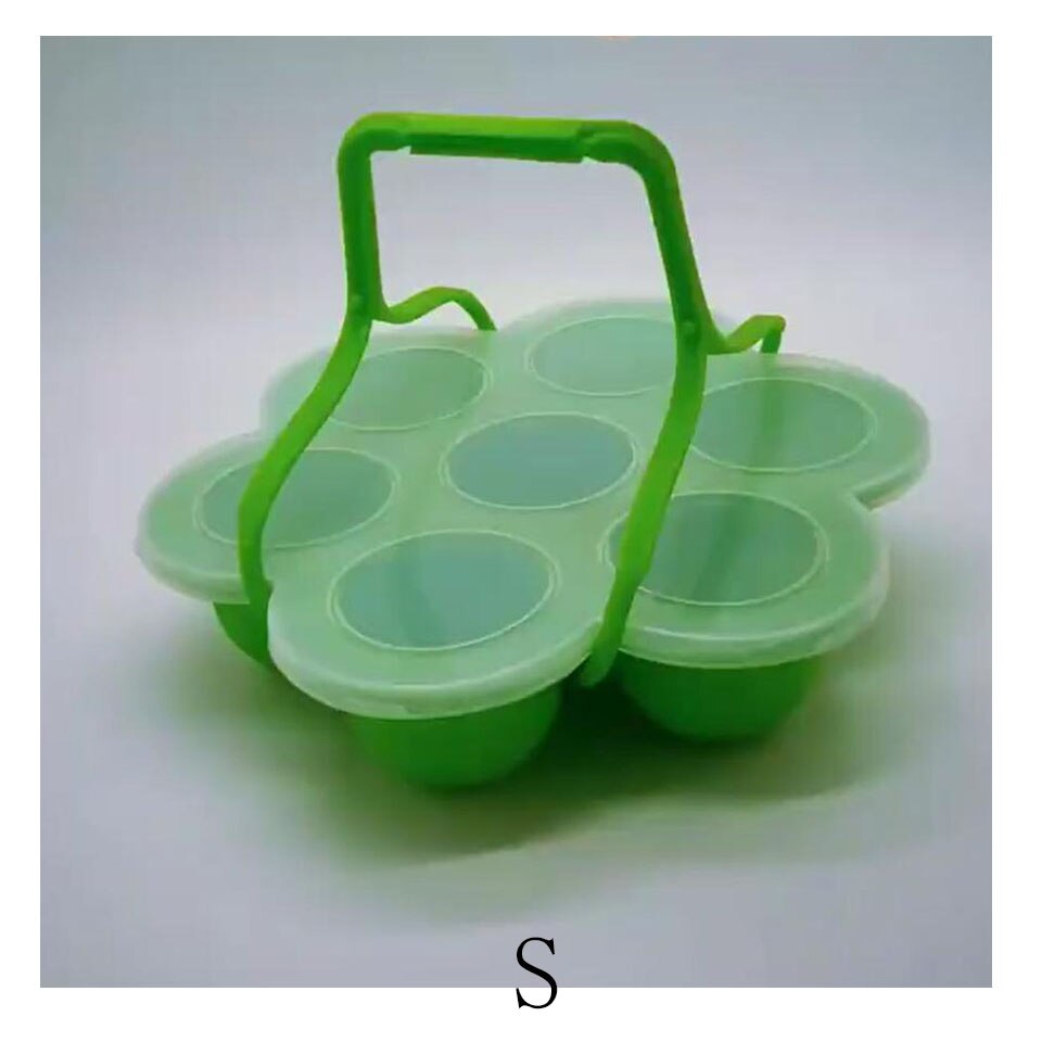 Silicone Egg Bites Molds Steamer Rack for Pressure Cooker Accessories: S Green Handle