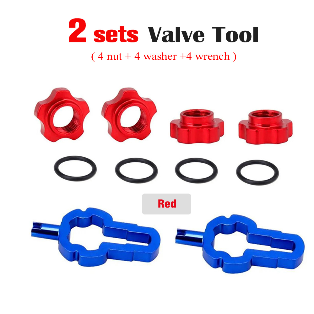 4 IN 1 Bicycle Vacumm Tubeless Presta Valve Nut Bike Nozzle Lock Tire Valve Rim Conversion Nut with Install Wrench: green