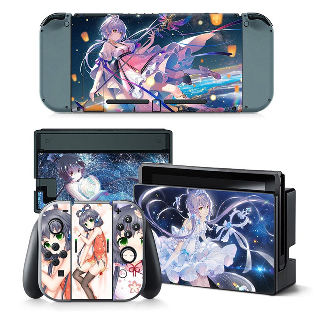 Per ns interruttore di Alta Qualità di Gioco Accessori Sveglio Della Ragazza di Disegno Del Vinile Della Pelle Sticker Protector per Nintendo pelli Adesivi Interruttore: TN-switch-5479