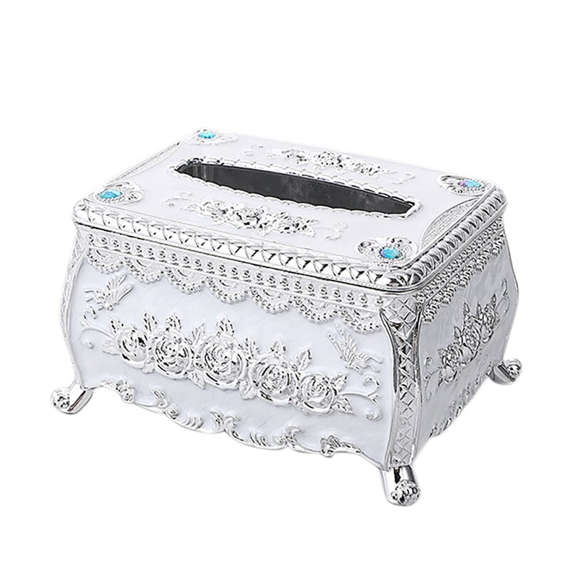 Modern European Ornate Tissue Box Cover, Luxury Noble Paper Facial Tissue Napkin Holder For Bedroom Office: Auburn