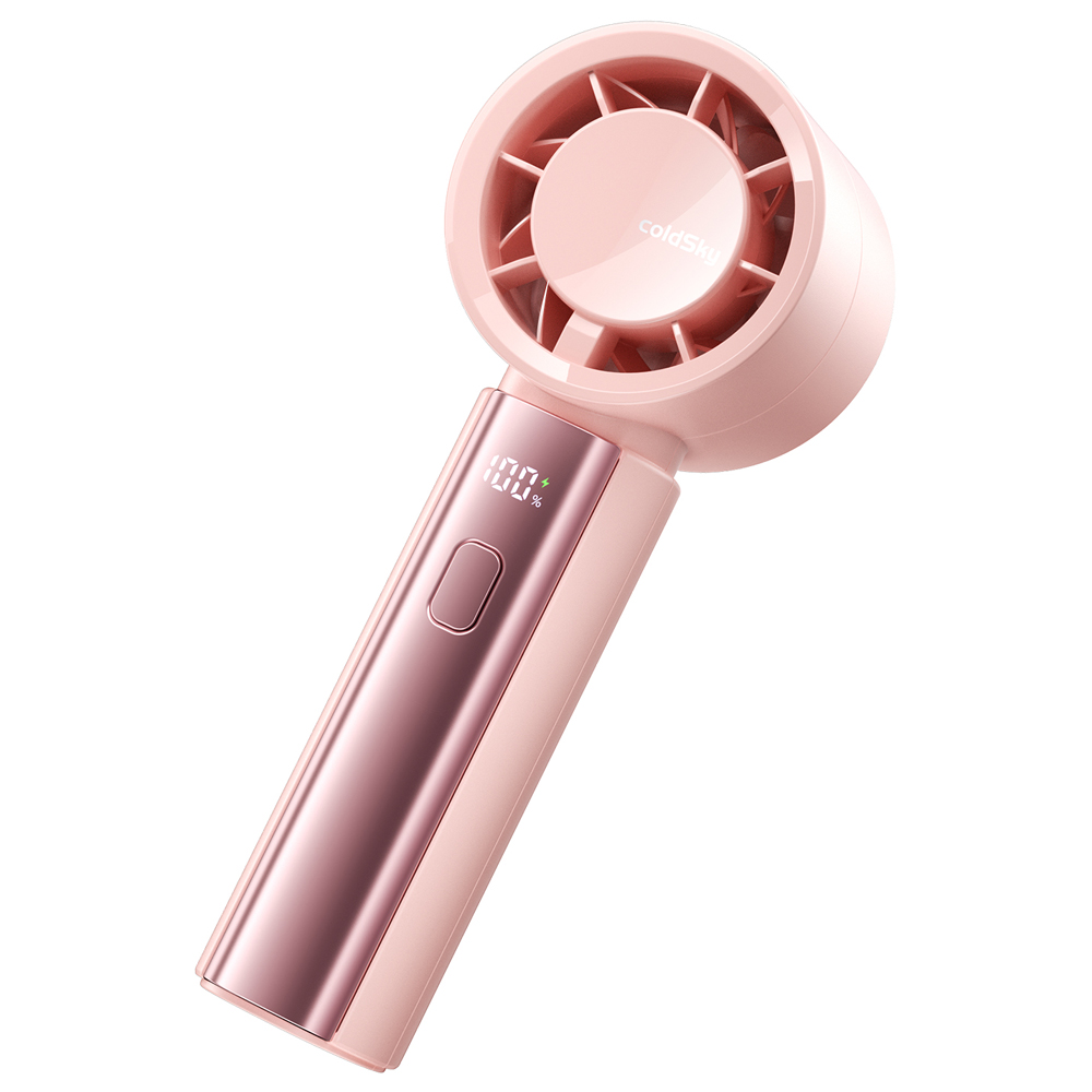 coldSky Handventilator Snelheid 1-100 Verstelbare 4000mAh Oplaadbare miniventilator met digitaal display Kleine draagbare ventilator voor buiten: Roze