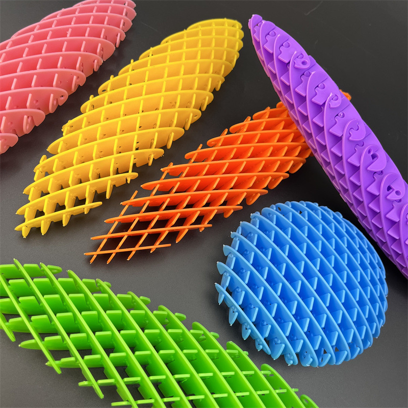Brinquedo Elástico Fidget Worm Stress-Relief, Pequeno Brinquedo de Cura, Produto Criativo, Decoração, Pode Ser Jogado, Malha