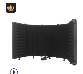 Foldable Microphone Screen Sound Absorbing Vocal Recorder 5Panel Portable Acoustic Isolation Microphone Shield Sound-Proof Plate