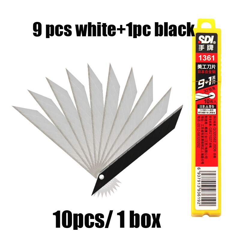 Utility Knife Box Cutter Knives Japanese Stationery Knife Precision with Blades Paper Cutter Metal Work Art Knife: 10pcs Blades