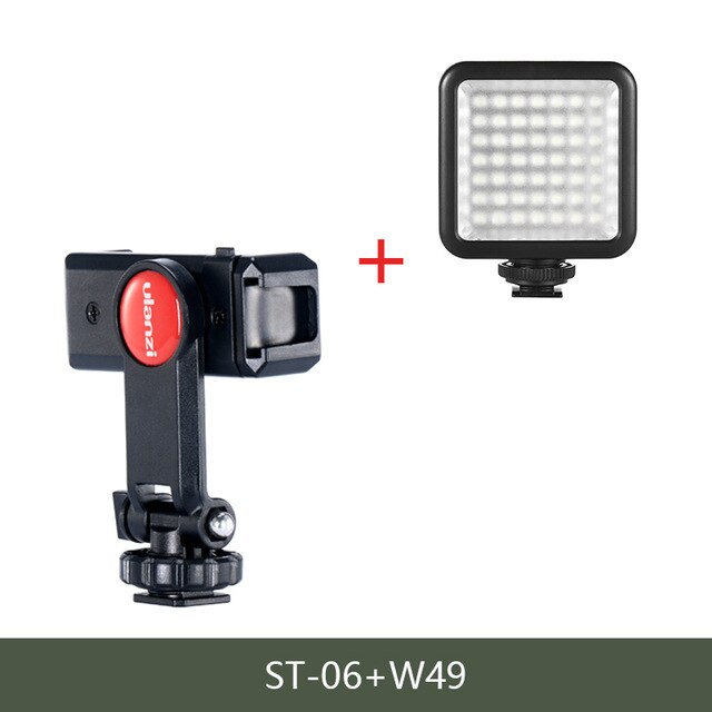 Ulanzi ST-06 Cold Shoe Phone Tripod Mount Holder Vertical Shooting Adjustable Monitor Adapter for iPhone 11 Pro Max XR Android: ST-06 LED