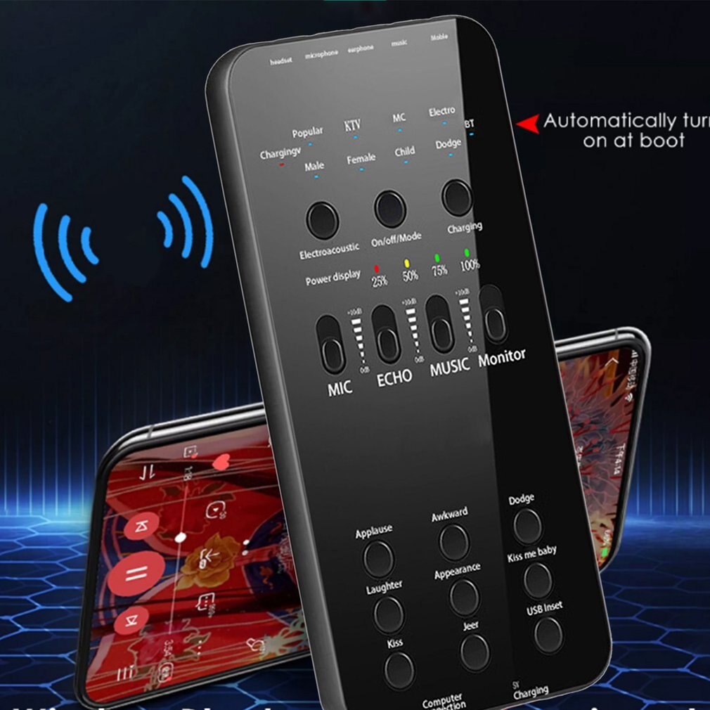 E6 Geluidskaart Draadloze Begeleiding Voor Mobiele Telefoon Pc Broadcast Geluidskaart Externe Usb Live Geluidskaart