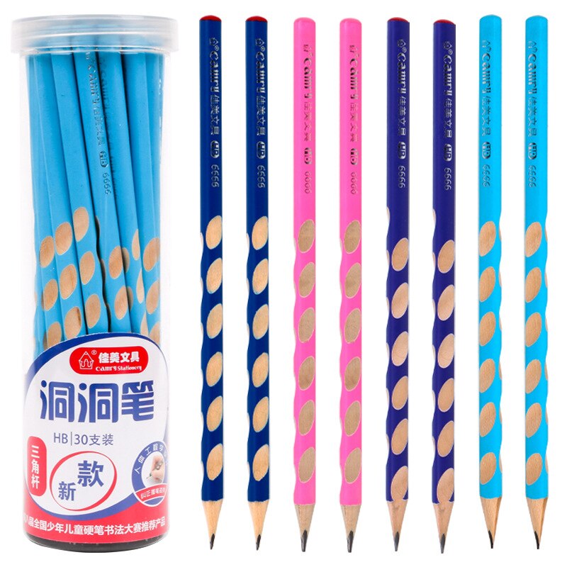 HB Kawaii Wooden Lead Pencils Hole Pencil For Kids School Office Supplies Novelty Stationery Correction Tools