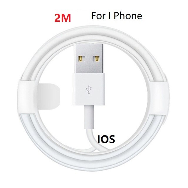 20Cm 1M 2 M 3M Usb Data Sync Oplaadkabel Voor Apple Iphone 6 6S 7 8 Plus X Xr Xs Max 11 12 Mini 13 Pro 5S Se Oplader Draad Lijn: IOS Cable 2M