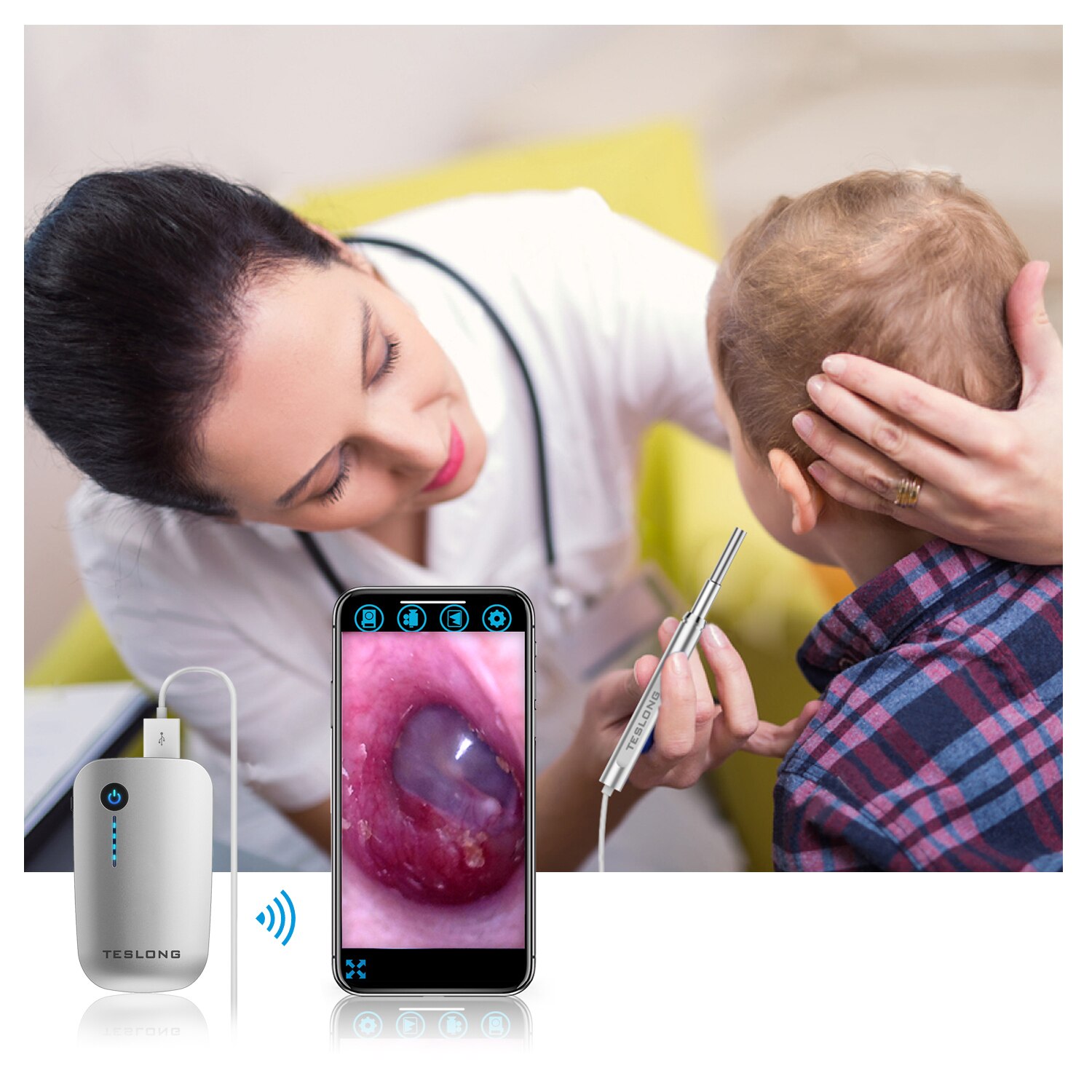 4,3mm WiFi Ohr Otoskop Drahtlose HD1080P Digitale Endoskop Ohr Inspektion Kamera Ohrenschmalz Reinigung Werkzeug mit 6 LED für IOS Android