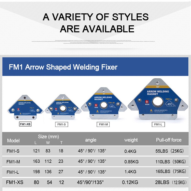 Magnetic Welding Bracket 28LBS Multi-angle Solder Arrow Magnet Welding Locator Device Fixed Auxiliary Positioner Fixture Tools