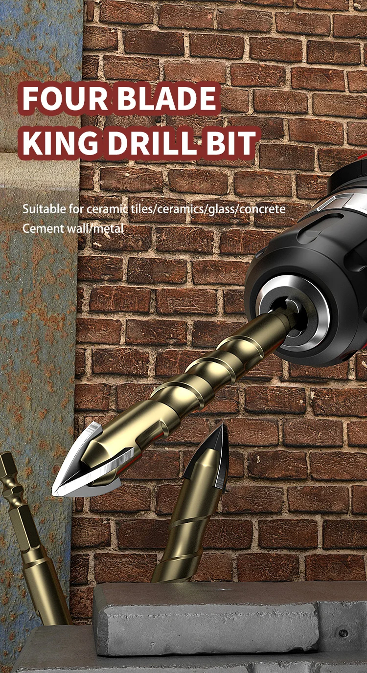 1 Stuks 3-12 Mm Cross Hexagon Tegel Boor Multifunctionele Vierkantige Boren Tool Beton Gat Opener Cross tegel Boor