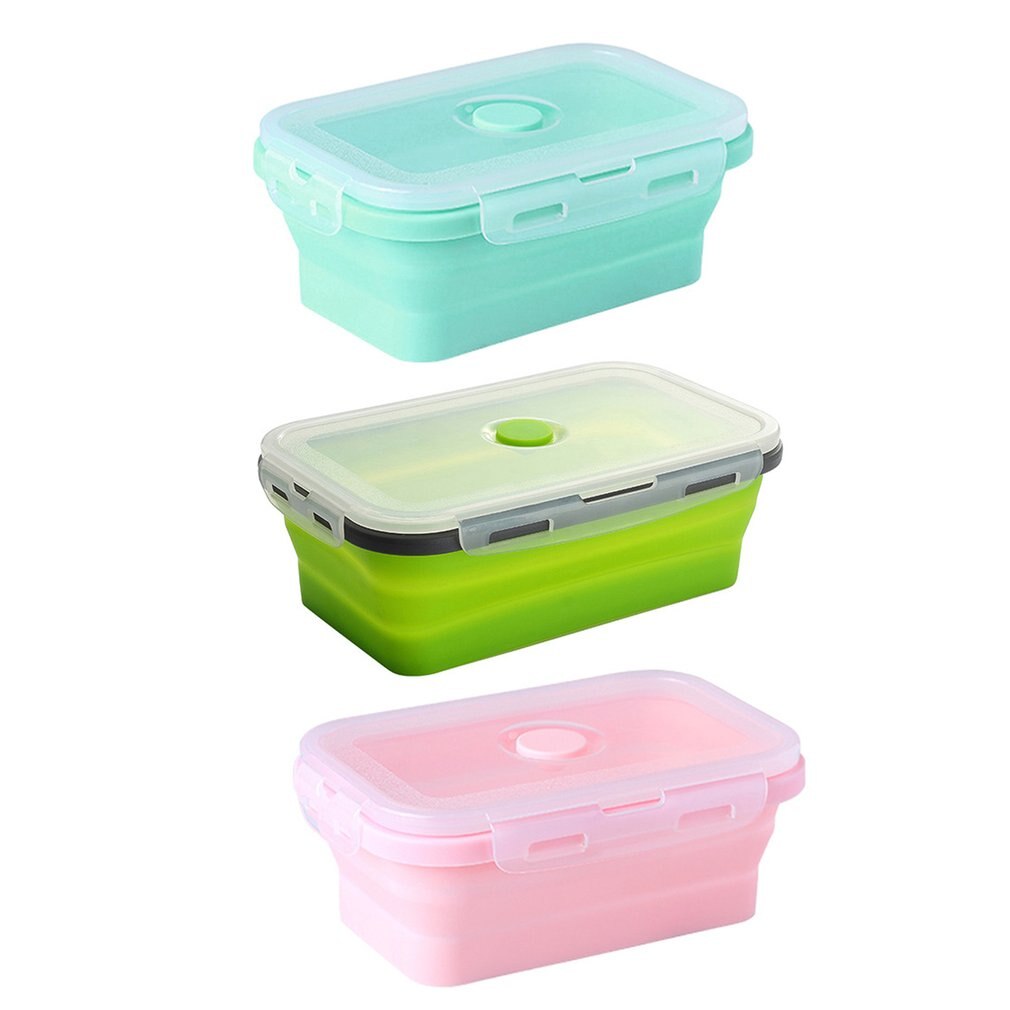 3 Boîtes Bento Pliables En Silicone 1200ml - Lunch Box Rétractable Avec Couvercle - Empilable, Gain De Place - Pour Repas, Pique-nique, Congélation - Lave-vaisselle Et Micro-ondes