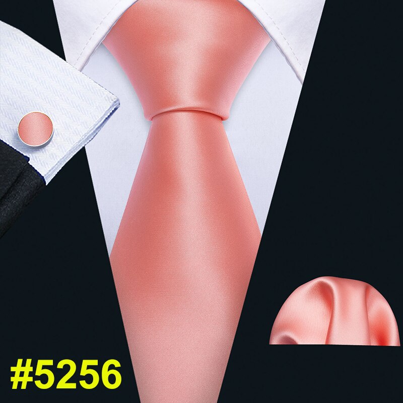 Men Tie Pink Floral Necktie Gravat Handkerchief Set Silk Ties For Men Wedding Party Business Barry.Wang FA-5246: FA-5256