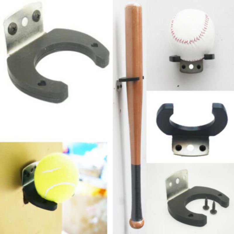 Universal Multi-Purpose Vertical Tennis Baseball Bat Softball Racket Wall Mount Holder Rack Display Hook