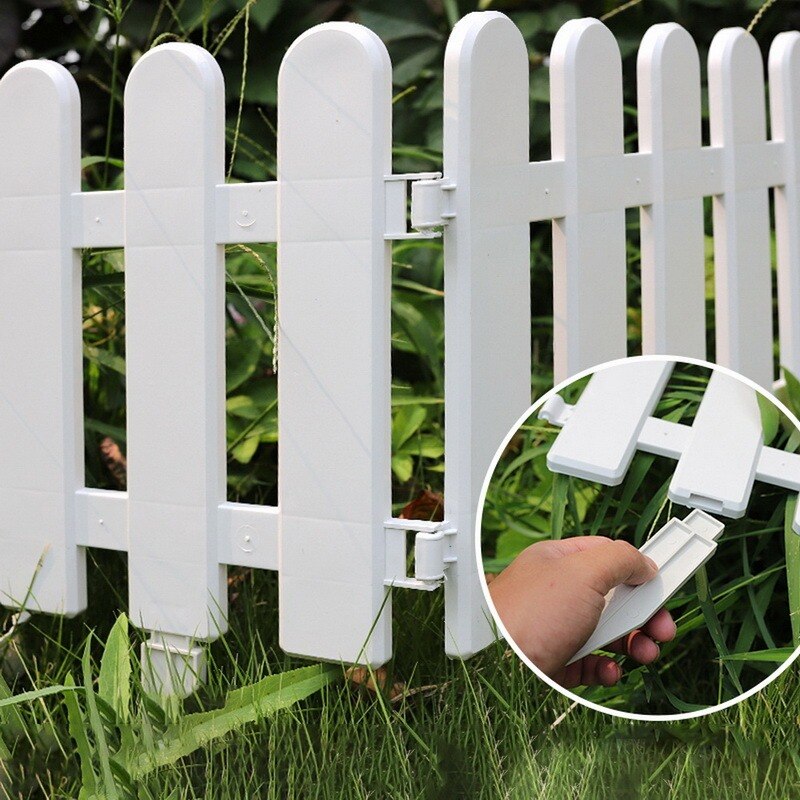 5pcs/set Indoor Outdoor Garden Fence Plastic Fence for Garden Courtyard Kindergarten Flower Vegetable Small Fence DIY Decoration