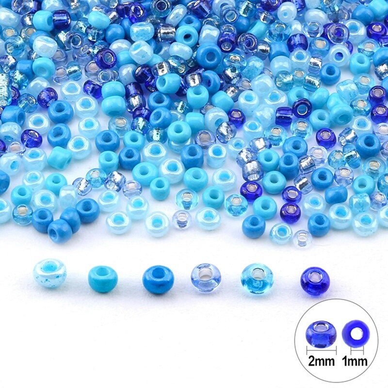 Boxed 2mm Glass Seed Beads Pendant Crystal Gasket Glass Beads for Jewelry Making DIY Handmade Accessories