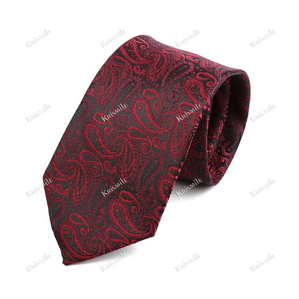 Paisley Mannen Stropdas Klassiek Rood Blauw Groen Luxe Jacquard Stropdas Bruiloft Dagelijkse Slijtage Bruidegom Shirt Pak Das