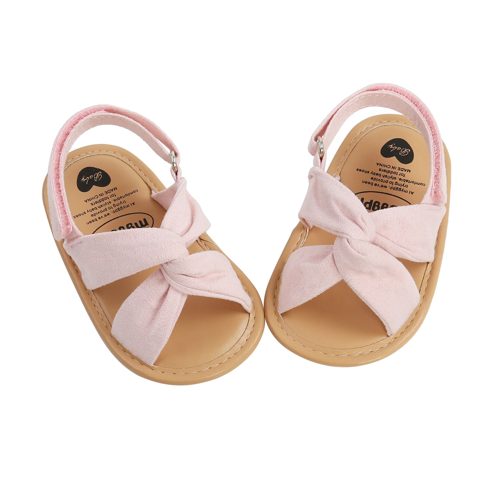 Chaussures pour bébé fille de 0 à 18 mois, sandales plates de couleur unie, semelle en caoutchouc souple, antidérapantes, chaussures de première marche d'été