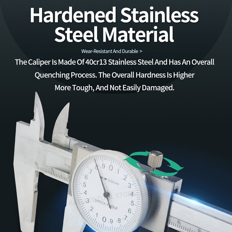 Vernier Caliper With Meter Dial Calipers Metal gauge Micrometer Ruler Metal Caliper Stainless Steel Gauge Depth Measuring Tools