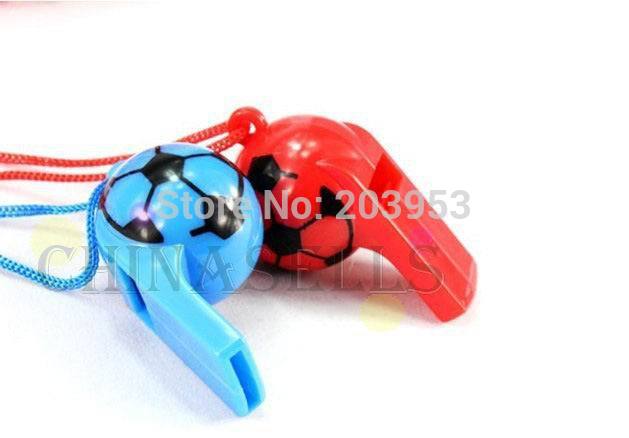 2PCS colorful soccer ball funny face kid fans whistle cheerleading children whistles