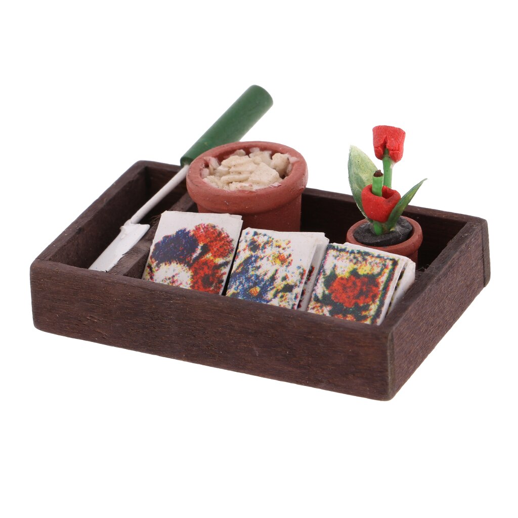 Poppenhuis miniatuur buiten tuinbouwdoos bouwpakket model speelgoed 1/12 schaal