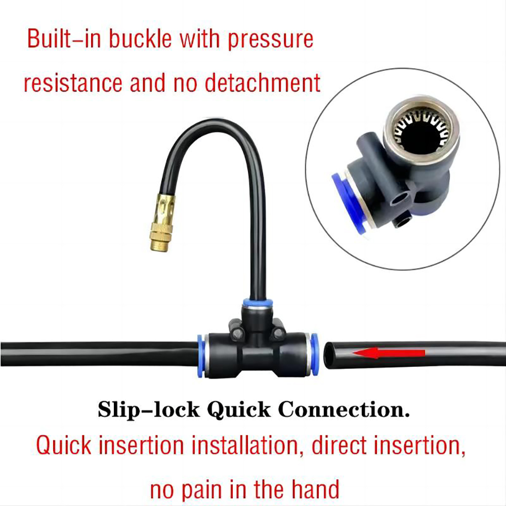 10-50Pcs Universal Free Bending Yellow Copper Mist Nozzle 12mm Straight Push Lock Joint 9/12mm Hose Garden Watering Sprayer