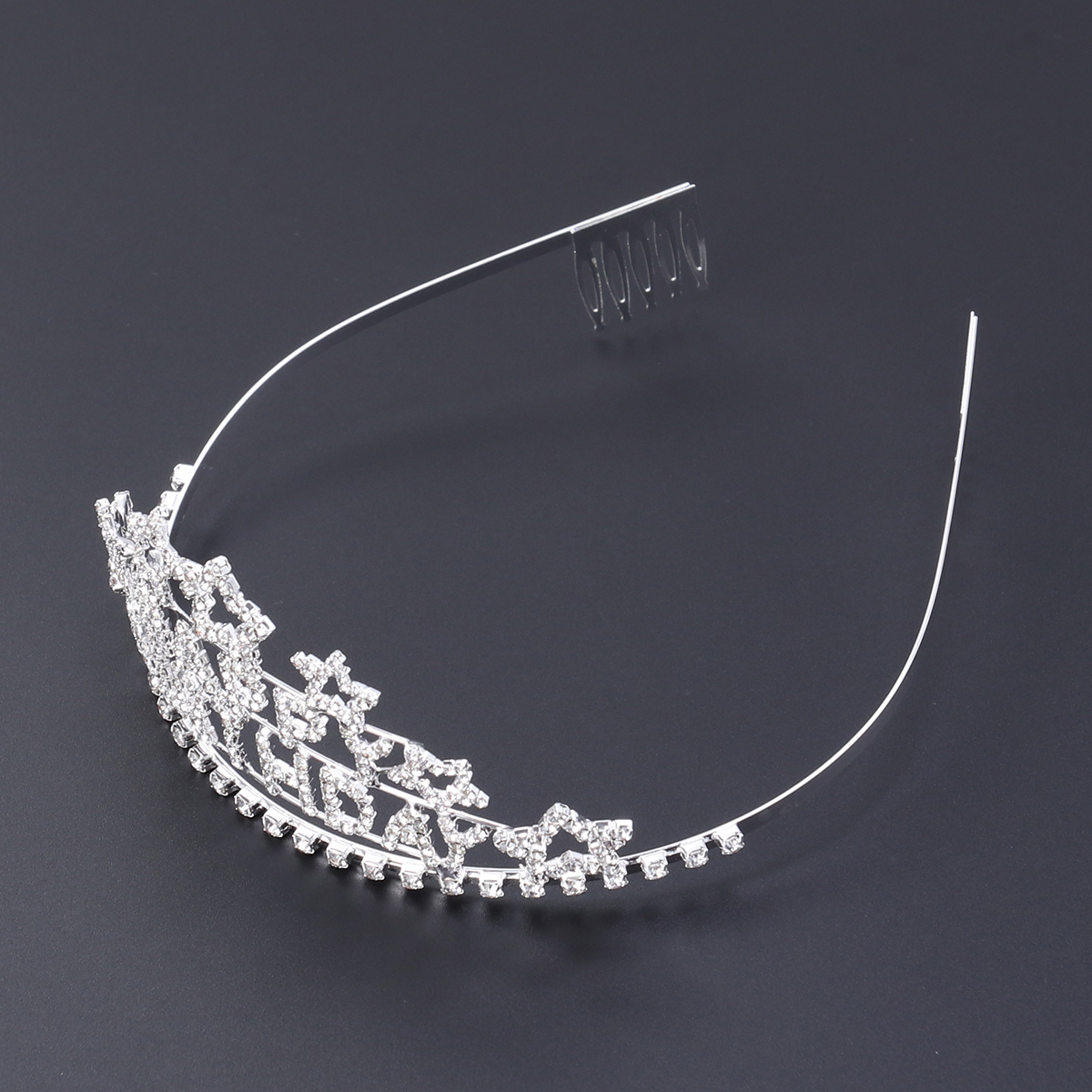 Kid &#39;S Charmant Rhinestone Hart Tiara Kroon Hoofdband Voor Meisjes (Witte Steentjes): White