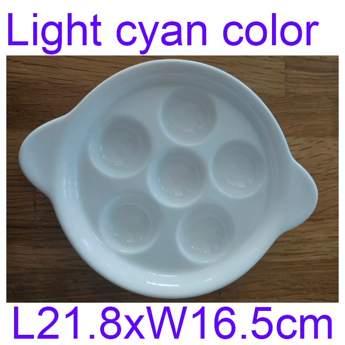 6 caves Passover Seder Plate, Ceramic Porcelain Dishes, Easter Egg Plate, Pesach tableware: Blue