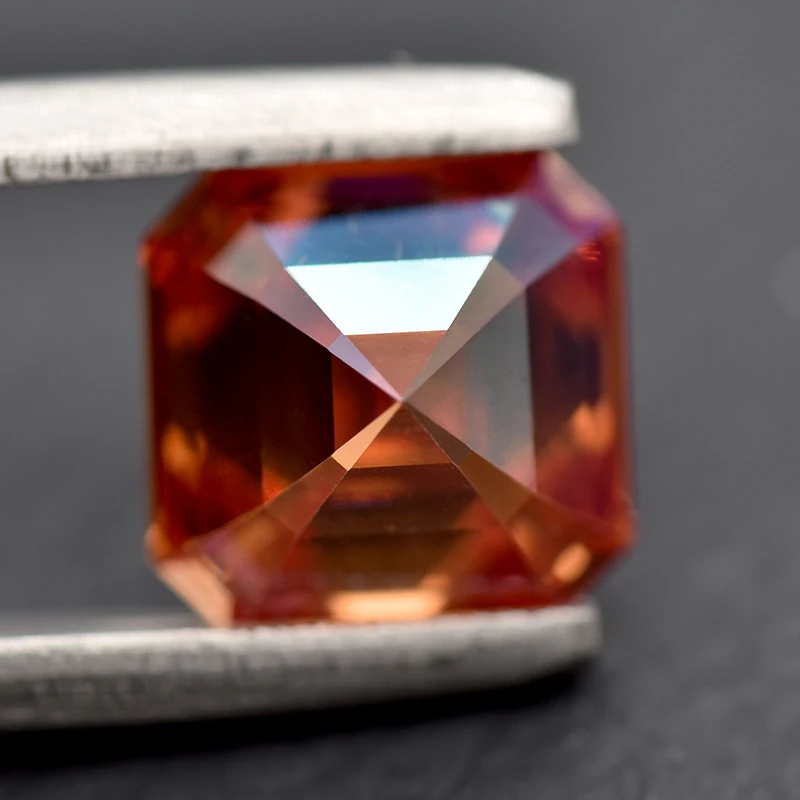 Moissanite steen watermeloen rode Asscher geslepen edelsteen Lab Grown Diamond DIY sieraden ringen oorbellen maken met GRA-certificaat