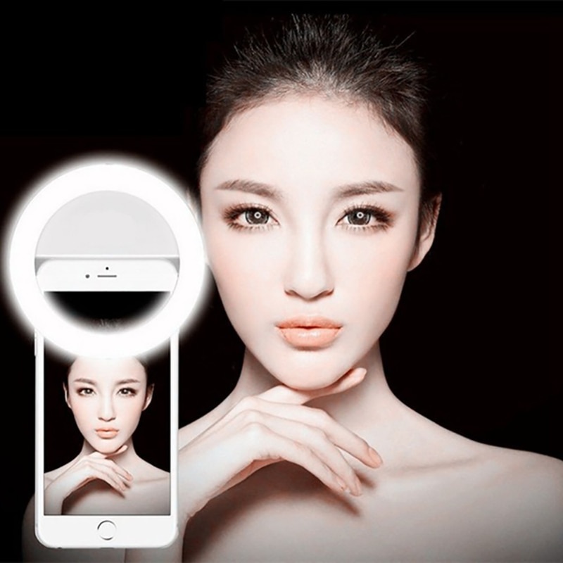 Led Lampen Telefoon Selfie Licht Clip-On Vullen Licht Lading & Batterij 36 Leds Selfie Lamp Lichtgevende Ring Clip voor Iphone 8 7 6 Plus