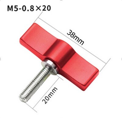 2Pcs Edelstahl 304 Kamera Schraube Einstellbar Griff Wrench M6 1/4 3/8 Gewinde L-Typ Dual Flügel Adapter DSLR Kamera für GoPro: M5x20 TypeB Red