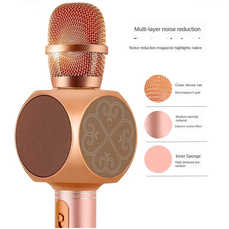 YS-63, inalámbrico por Bluetooth, micrófono portátil de mano PARA Karaoke, altavoz para en casa, micrófono para reunión de habla, micrófono